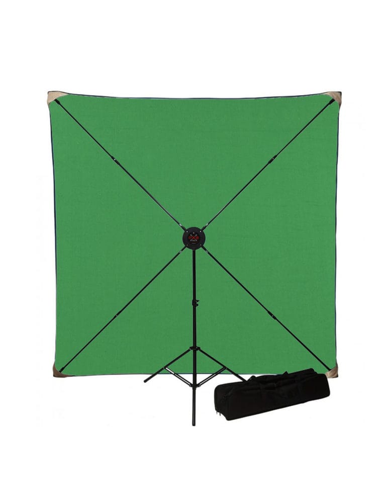 PXB Portable X-Frame Background System with Chromakey Green Muslin