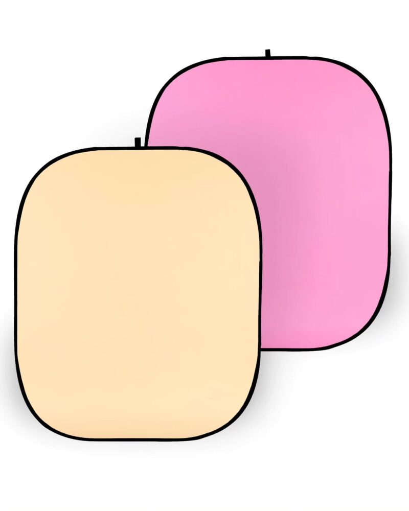 Two overlapping rounded cartoon crewmates in peach and pink colors, outlines visible, from the game Among Us (no faces shown).