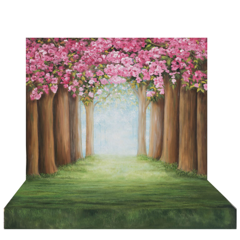 Baroque Studio Handpainted Canvas Background Cherry Blossoms