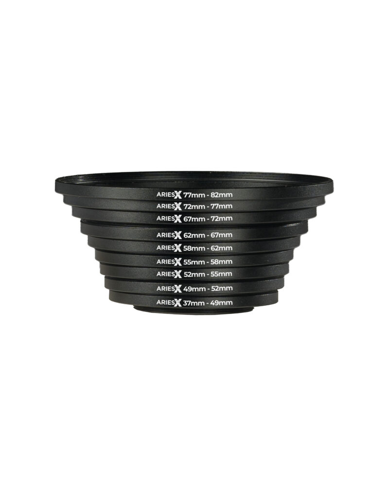 AriesX Optix Step-Up Ring Set for Camera Lens Filters (9 pcs)
